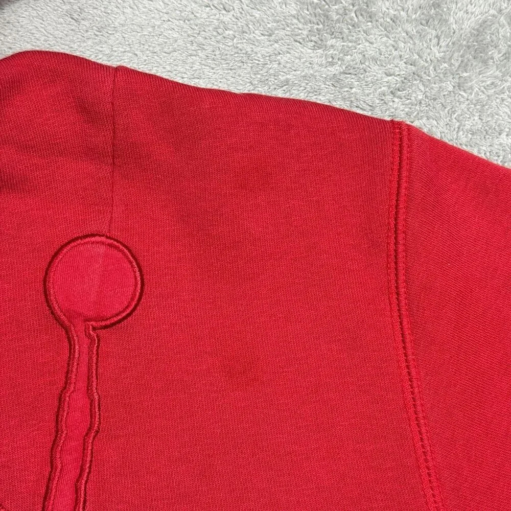Air Jordan Baggy Hoodie Embroidered Logo Mens XL Red Pullover Sweatshirt Y2K
